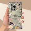 ins summer flower and bird suitable for iPhone17promax mobile phone case Apple 15/16 ice crystal square 13 soft case 14