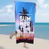 Blue Floral Print Beach Towel Polyester Quick Dry Sand Free Large Bath Towels for Summer Pool Swimming Vacation Travel Blanket
