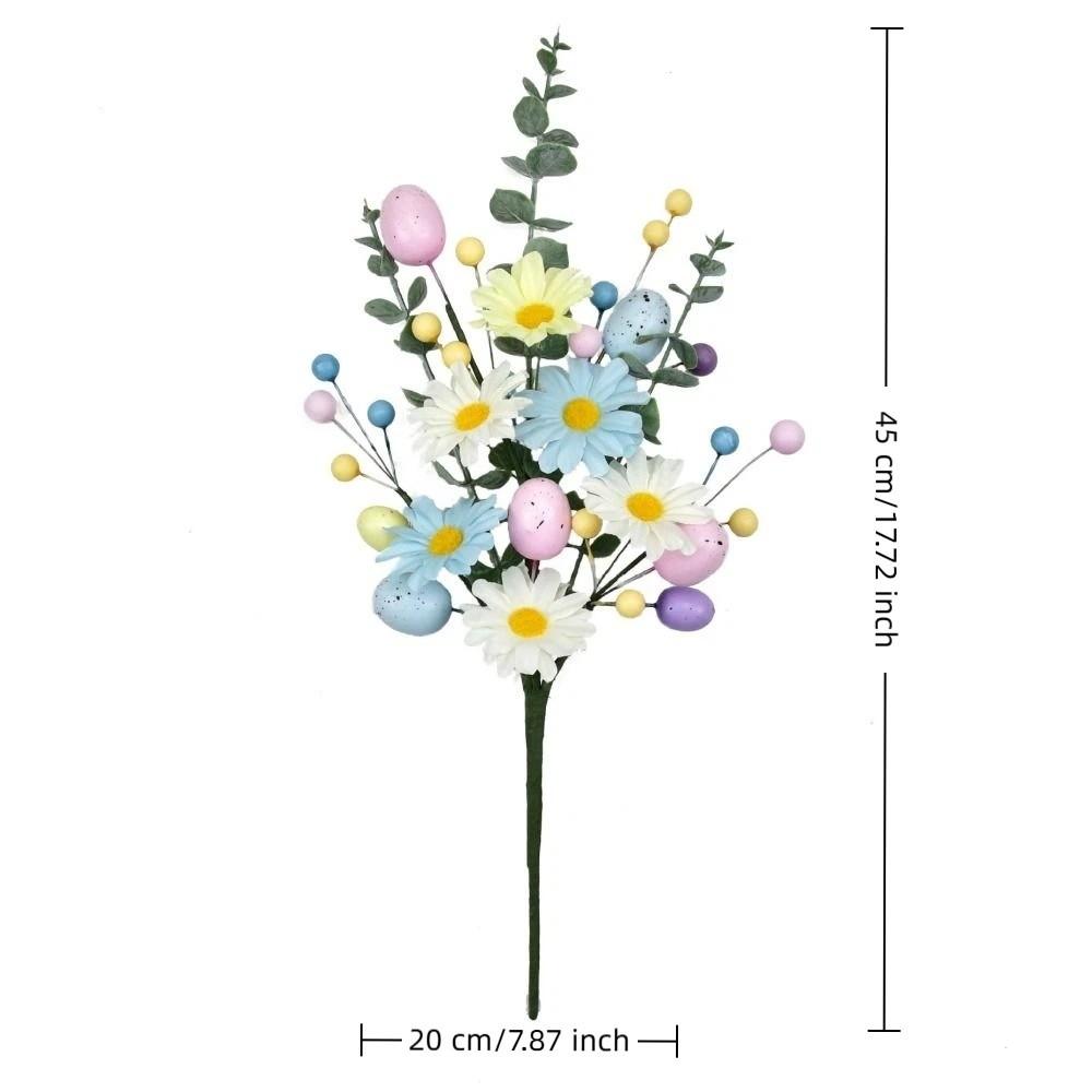 Realistic Easter Flower Bouquet Decorative DIY Artificial Berries Floral Colorful Berry Easter Egg Branch Office Desktop