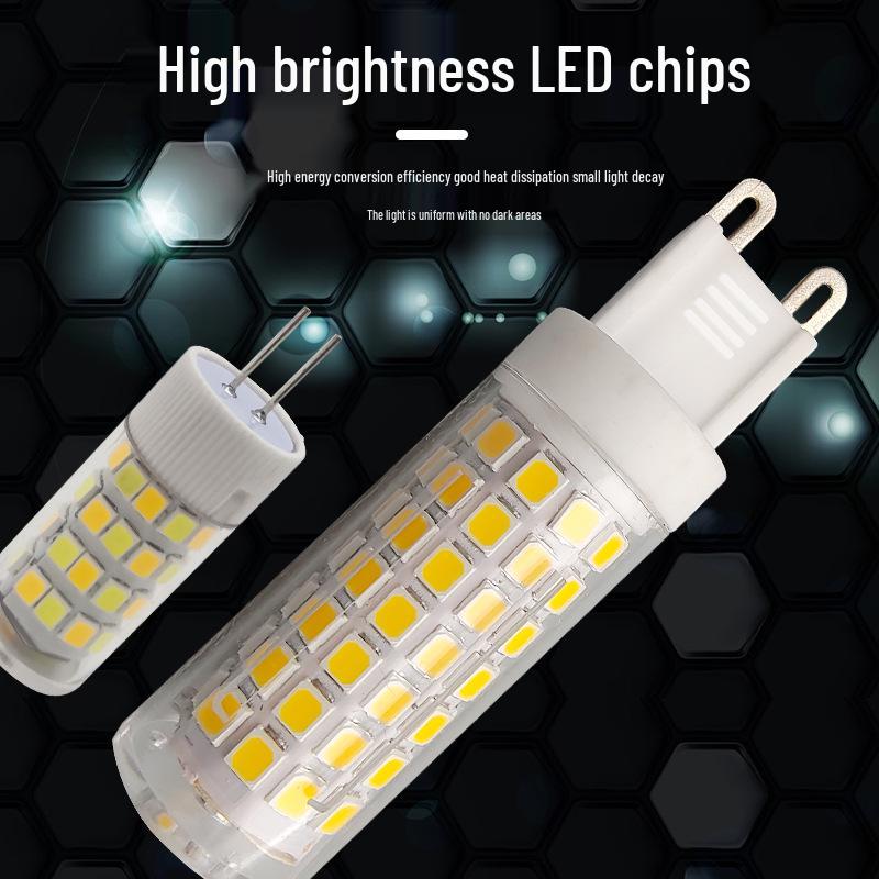 High Brightness G9 LED Pin Bulb, Flicker-Free, Energy-Saving, 220V Ceramic Corn Design.