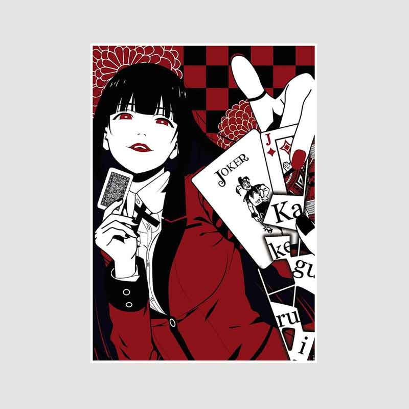 Classic Anime Kakegurui Posters Retro White Paper Manga Figure Poster Decor Prints Clear Image Bedroom Bar Decoration Art Painting Decorative Pictures