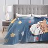 Bear Cartoon Cute Bubu Dudu Blanket Flannel Print  Portable Ultra-Soft Throw Blanket for Home Travel Bedspread