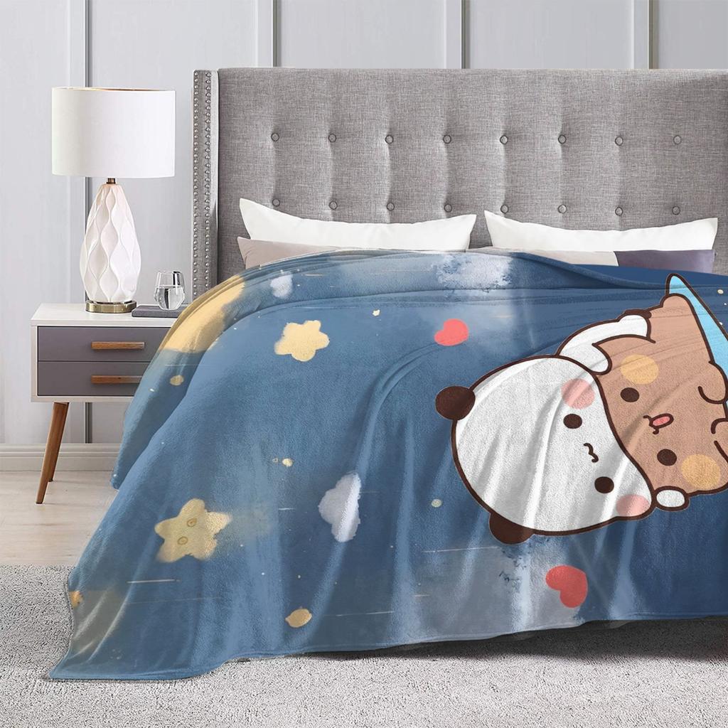 Bear Cartoon Cute Bubu Dudu Blanket Flannel Print  Portable Ultra-Soft Throw Blanket for Home Travel Bedspread