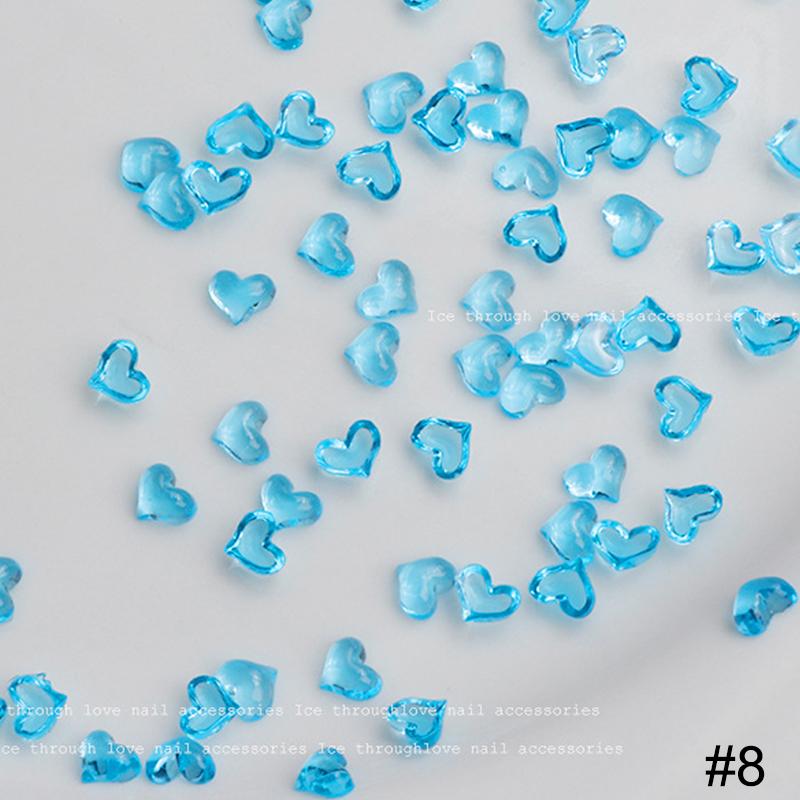 50 Stück Nailart-Dekoration Farbverlauf Liebesherzförmige Nailart-Accessoires