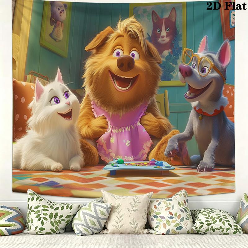 Cartoon cat and dog Pattern Home Decor Tapestry, Wall Hanging, Decorative RV Wall Cloth.MGT0918341