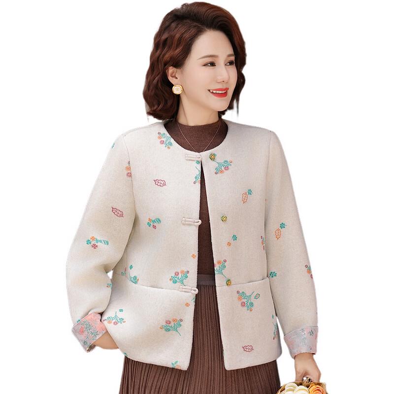 Ronghua Mama Elegante Wollmischjacke für Frauen mittleren Alters