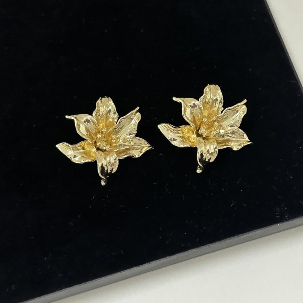 Irregular Flower Stud Earrings Drip Oil Ear Accessories Elegant Flower Earrings  Party
