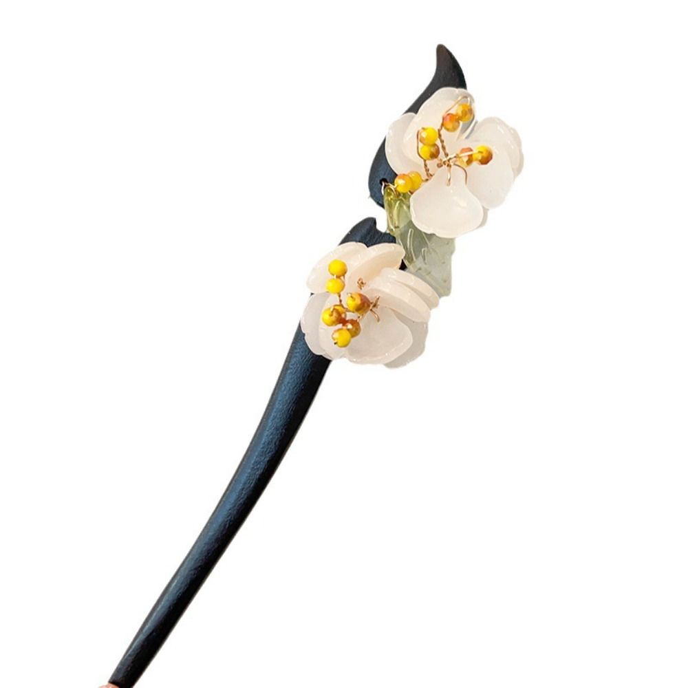 

Hair Fork Pearl Hair Stick Chinese Style Wood Hair Stick Elegant Flower Hair Stick Party D