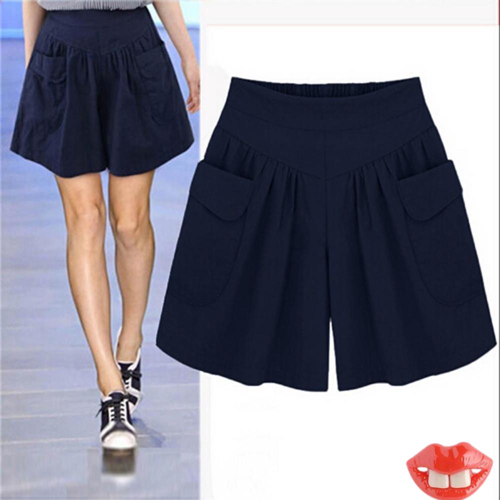 Buy VAEXD Women Plus Size Solid Loose Hot Pants Pockets Lady Summer