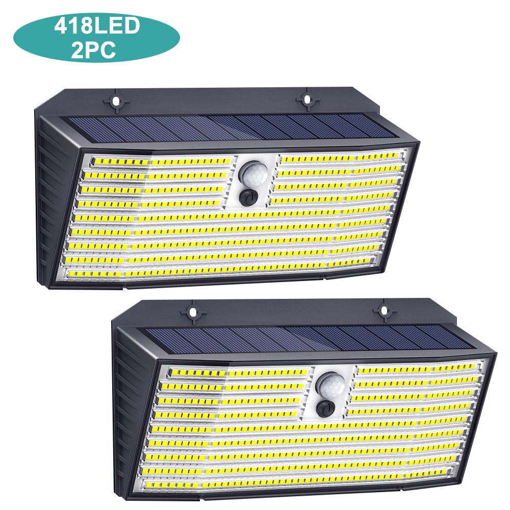 1-2PC Solar Security Lights 176/528 LED Solar Motion Sensor Lights Outdoor IP65 Waterproof Wall Lights Garden Patio Yard Garage