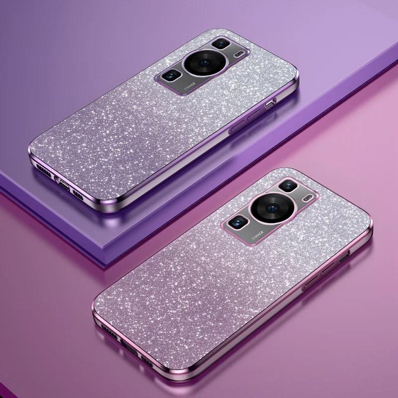 

Роскошный блестящий силиконовый чехол с блестками для Huawei P60 P50 P40 P30 Lite Pro, мягкая задняя крышка объектива камеры