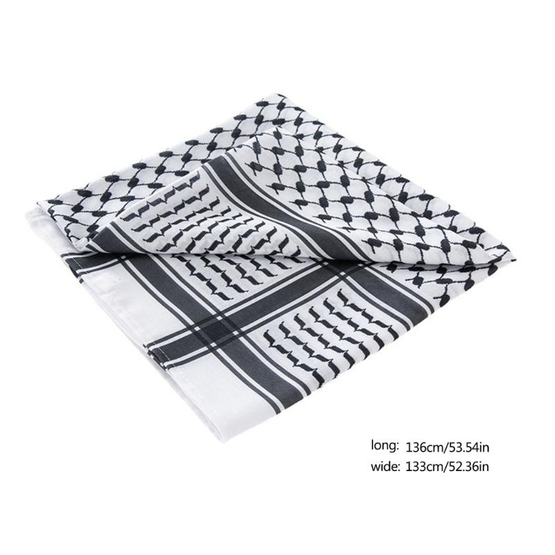 Desert Shemagh Scarf High Absorb Arab Headscarf Traditional Keffiyeh Bandana Adult Headwrap Arabian Scarf Head Covering