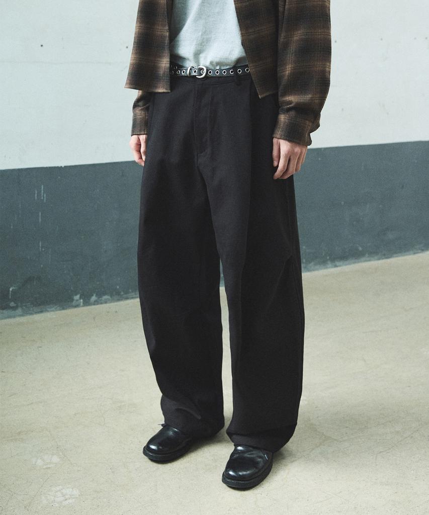 P.IN.O 9200 Single-Pleat Cotton Pants - Black