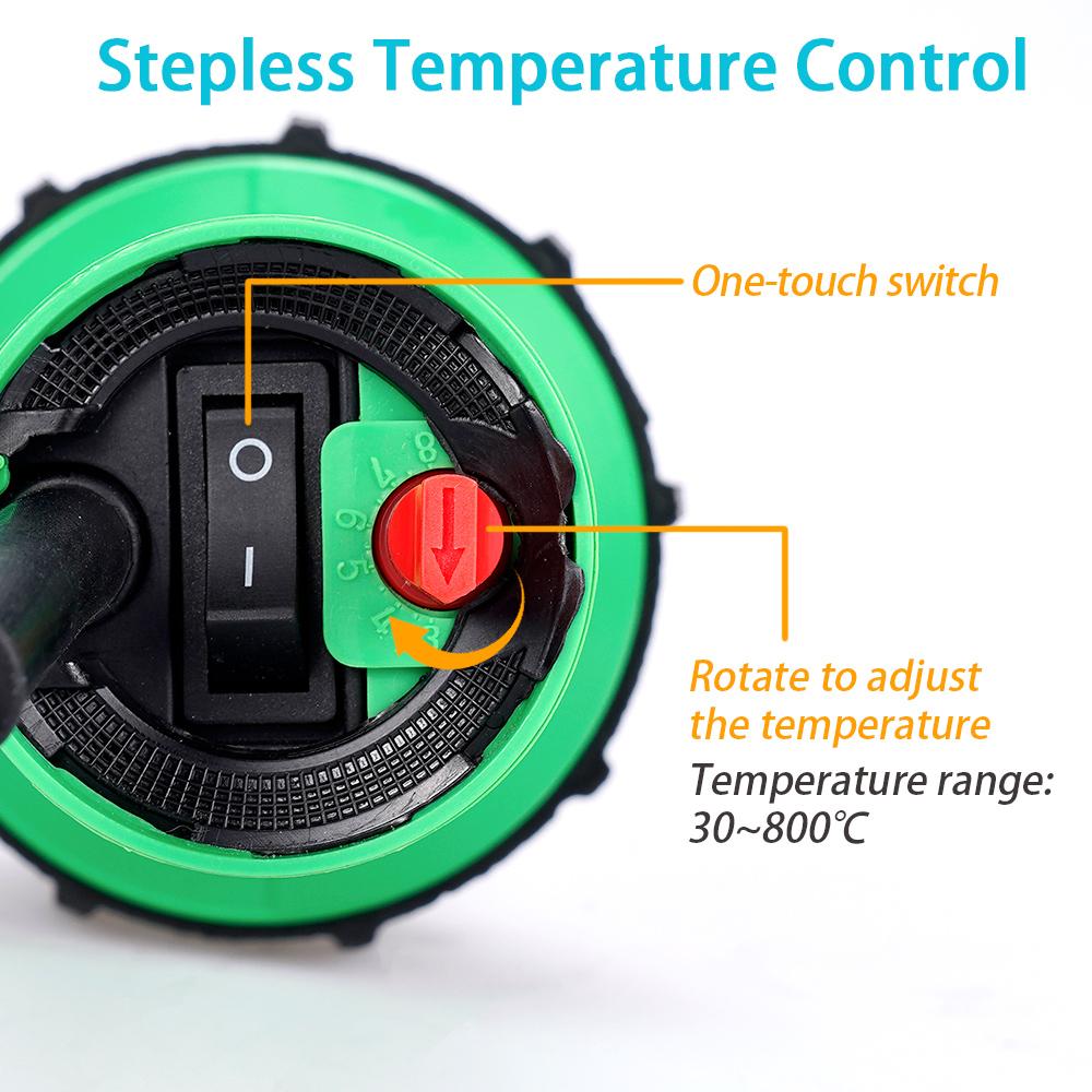 220V Plastic Welding Gun 1600W Machine Electric Hot Air Gun Welding Torch + Heating Core / Welding Nozzle Accessories For PVC