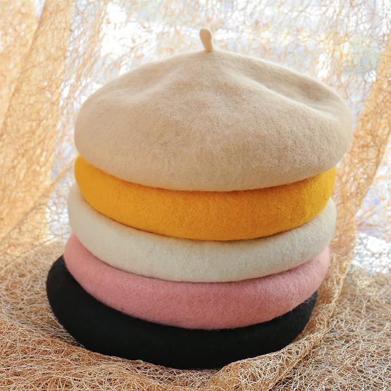 New Women's Wool Felt Beret: Autumn/Winter Warm Painter Pumpkin Hat.
