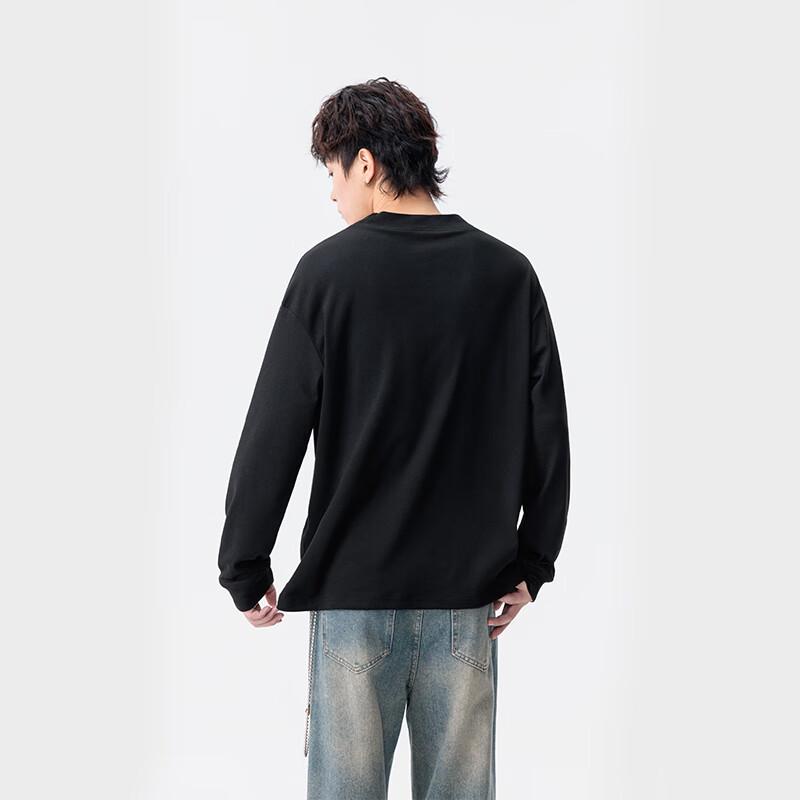 Wassup Sohot Men's Heavyweight Thermal Long-Sleeve Crew Neck T-Shirt