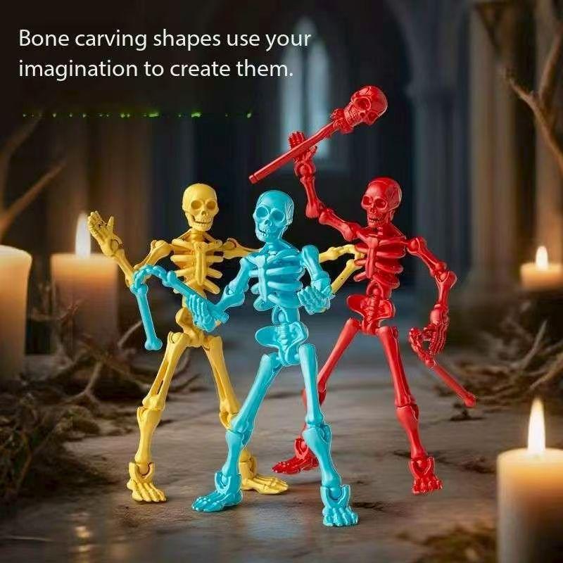 Non-Toxic 3D Skeleton Model Assembly Toy Multi Joint Mobile Skull And Bone Puppet Decoration Action Figures Anime Gifts Games Toys