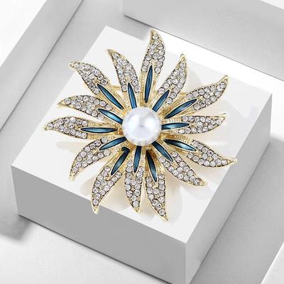 Lanhao Sunflower Pearl Brooch – Trendy Women's Cardigan Pin