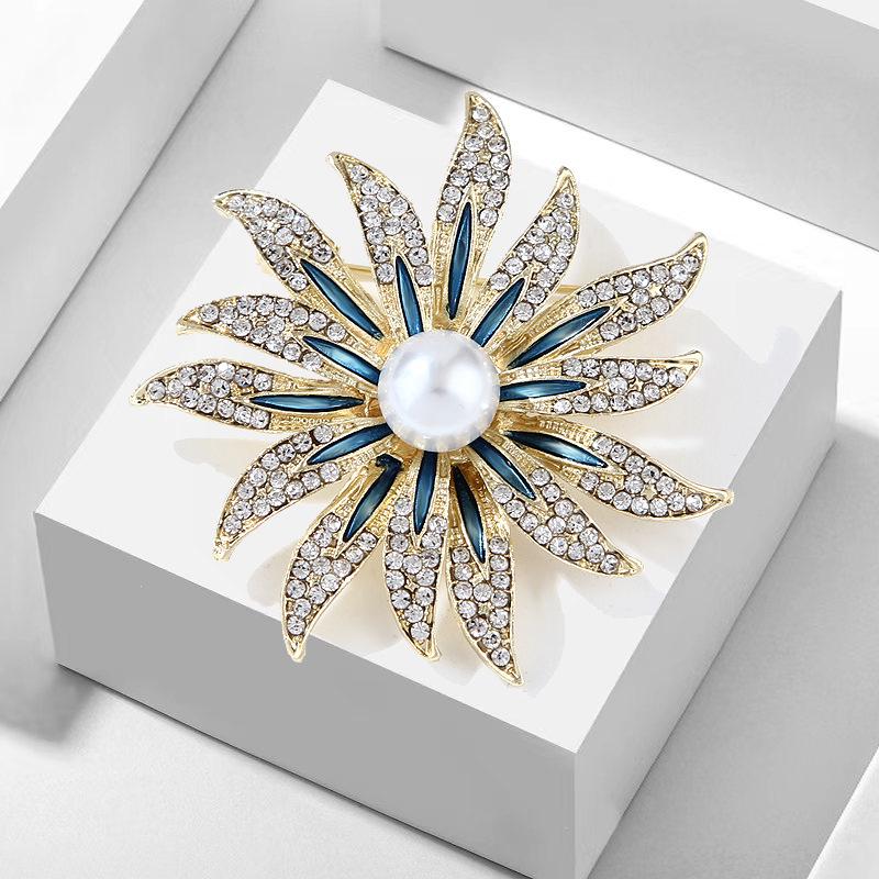 Lanhao Sunflower Pearl Brooch – Trendy Women's Cardigan Pin