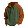 Mens Hoodies Pullover QuarterCasaul Long Sleeve Drawstring Knit Hooded Sweatshirt With Pocket
