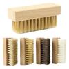 Square Beechwood Horsehair & Boar Bristle Soft Brush for Polishing and Dust Removal on Leather Shoes, Seats, and Cars.