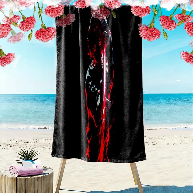 Shadow Warrior's Crimson Blade Beach Towel Soft Outdoor Camping Quickdrying Swim Towel Swim Outdoor Pool Towel Fashion Printing