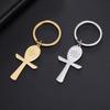 Dawapara Ancient Egyptian Ankh Cross Keychain Eye of Horus Anubis Protection Amulet Keyring Stainless Steel Jewelry