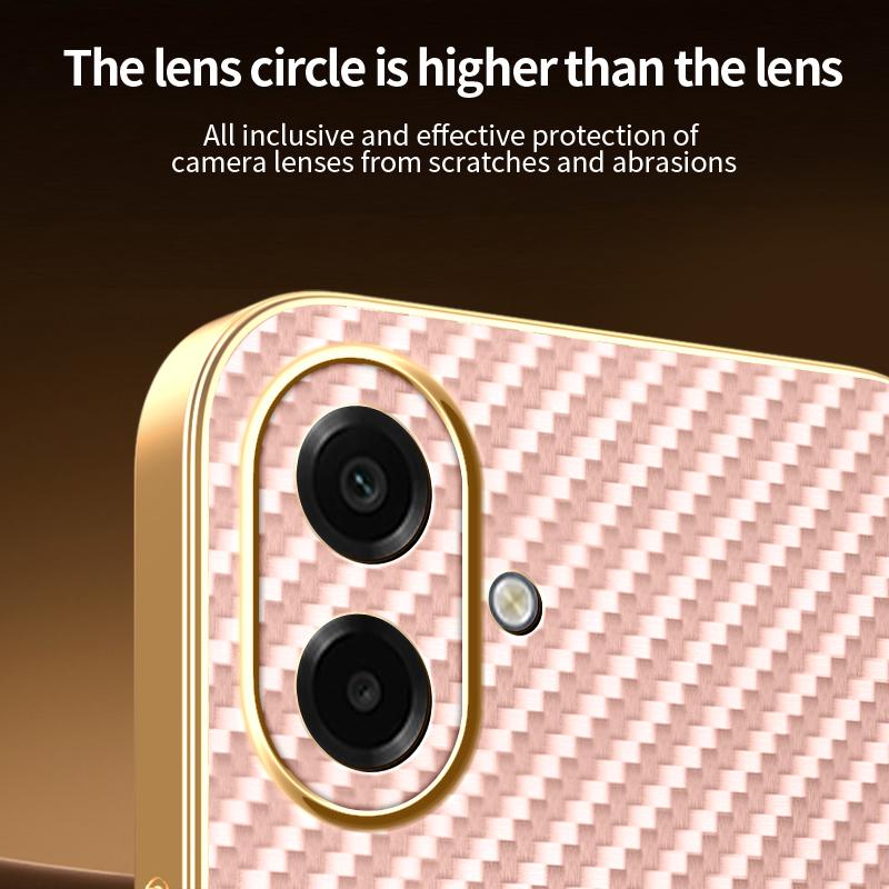 Für Samsung Galaxy A07 4G Handyhülle Carbonfaser-texturiertes galvanisiertes TPU Backcover