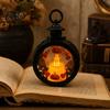 LED Decorative Flame Light Halloween Retro Pumpkin Lantern, Electronic Candle Light, Vintage Festive Lighting Handheld Lamp for Bar Haunted