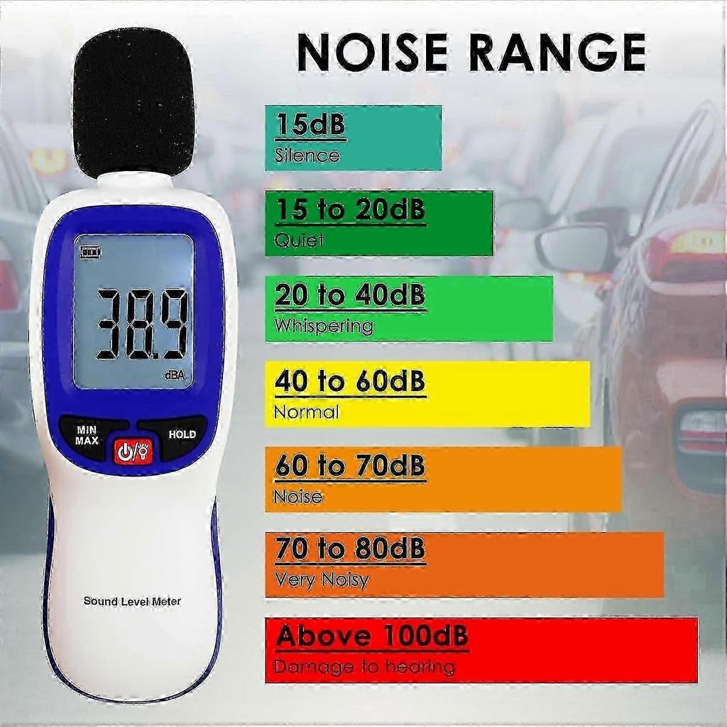 Dezibelmeter Bluetooth Digitaler Schallpegelmesser mit Datenprotokollierung, Smart Noise 30dB