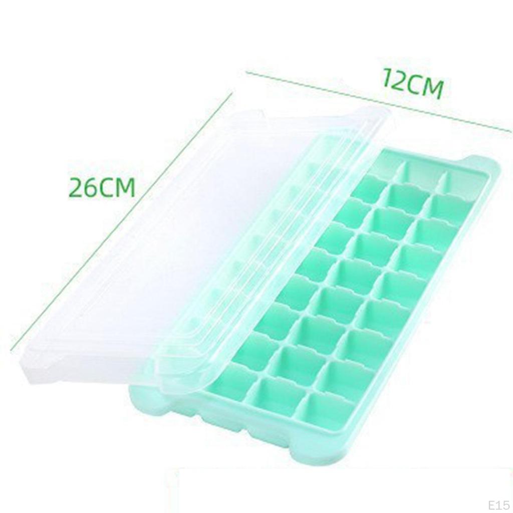 Ice Cube Tray Press Trays for Freezer Chocolate Chilled Drinks Juice 24 Grids pink