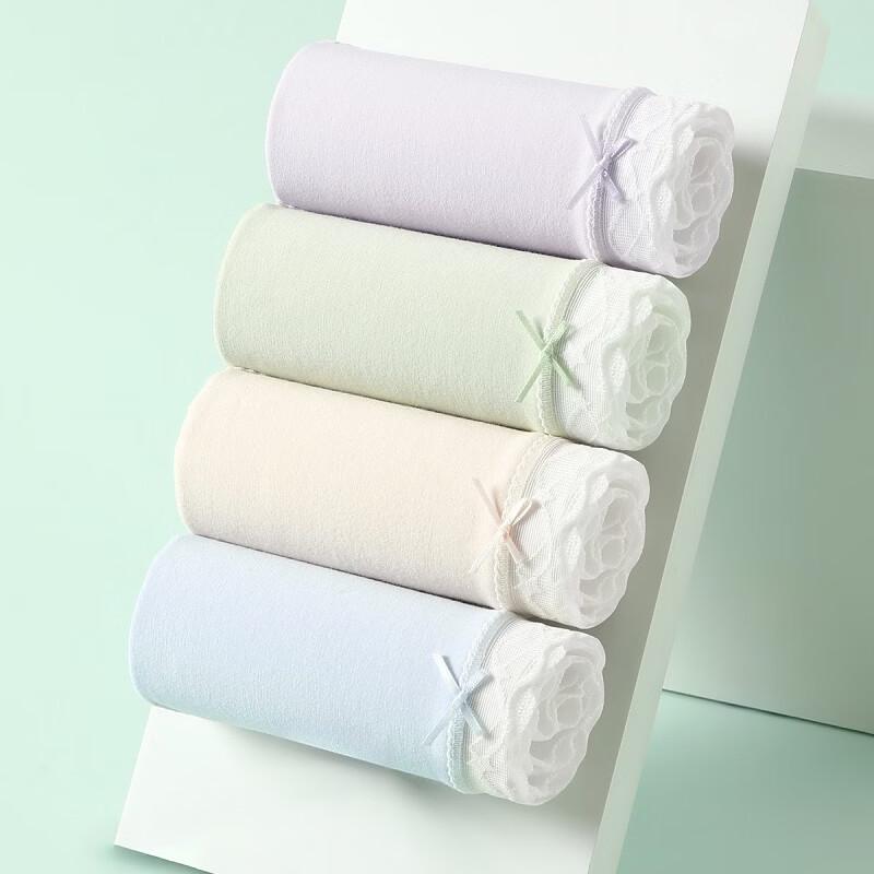 Fenteng Women's 95% Cotton Antibacterial Lace Underwear 4-Pack