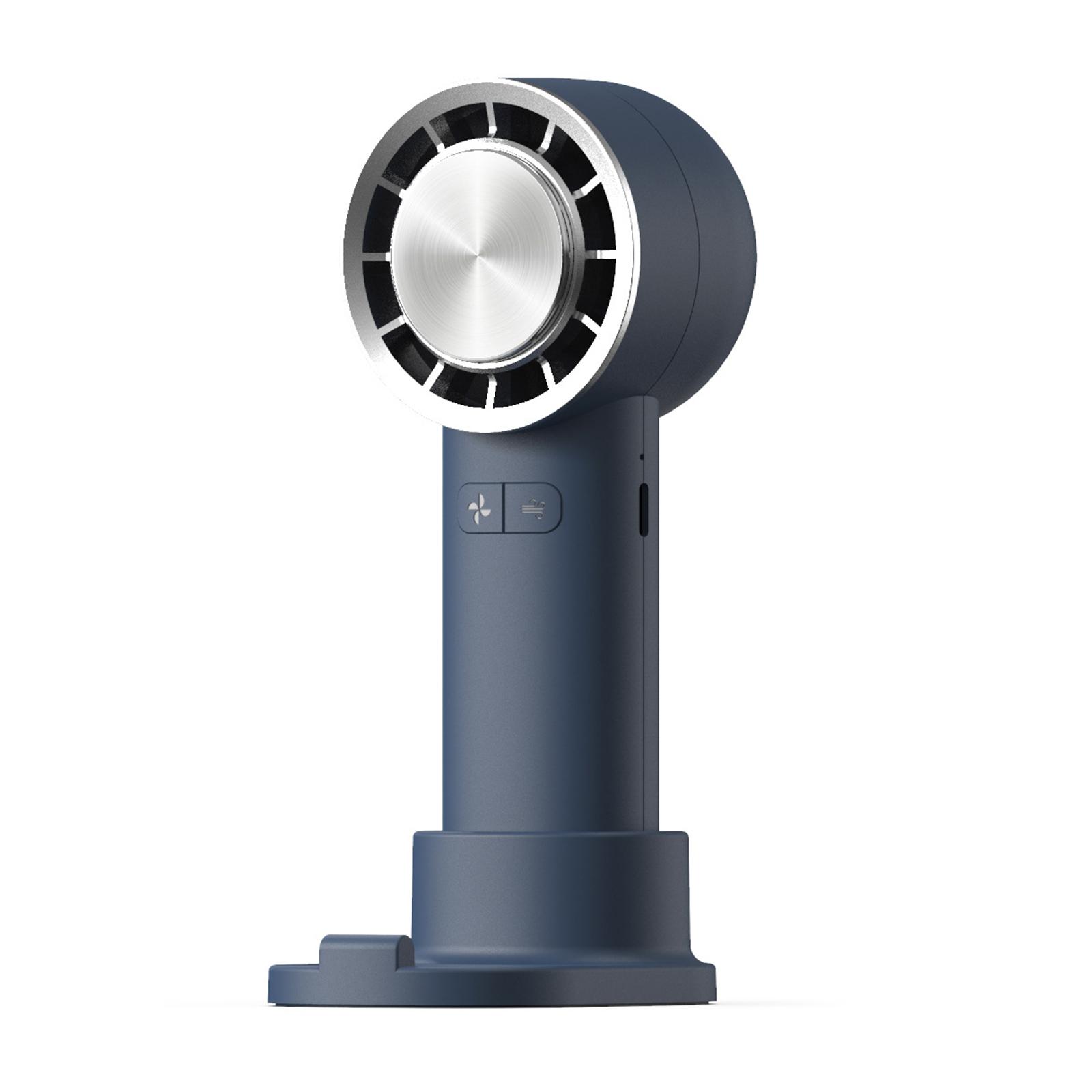 

Handheld Cooling Fan Mini Personal Fan USB C Rechargeable Fan Battery Operated 3 Speeds Cold Compress Cooling Fan темно-синього кольору