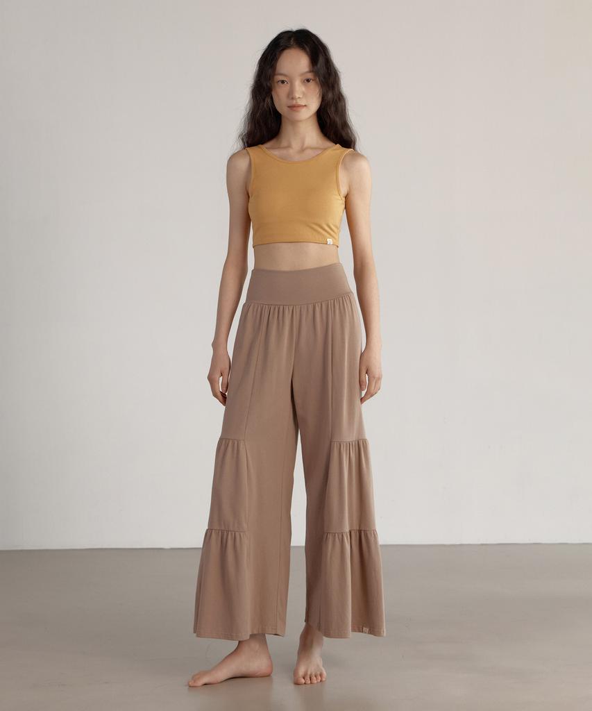 DHYANI Tiered Ruffle Pants (Walnut Eyebrow)