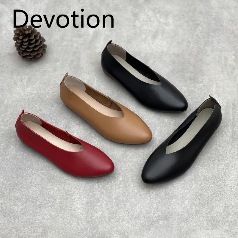 New Pointed-toe Shallow-mouthed Single Shoes Simple and Versatile Flat Casual Women's Shoes Devotion