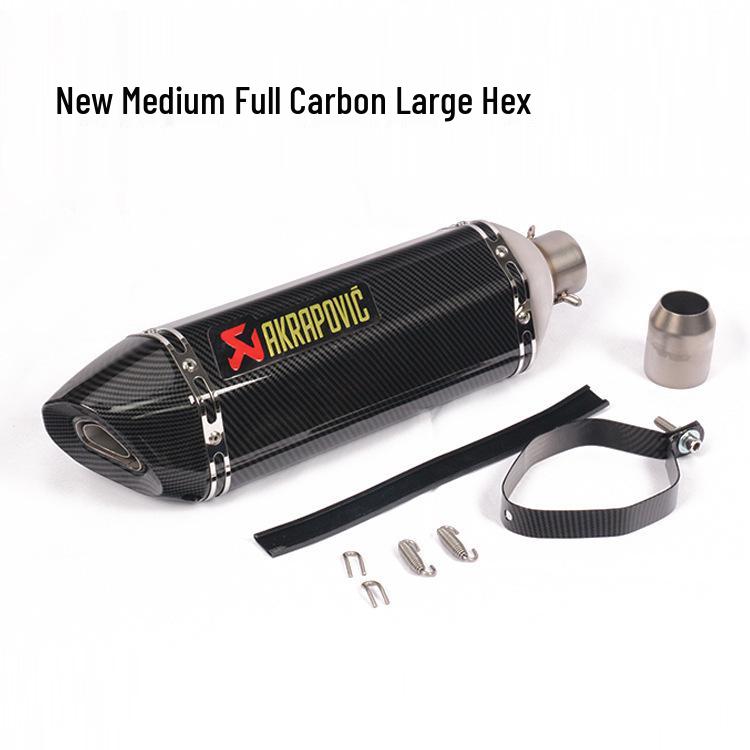 Huanglong Motorcycle Carbon Hex Exhaust for 600NINJA, 400CBR, 500R3, R25, GSX250