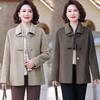 Stylish Slim Fit Double-Sided Woolen Coat for Middle-Aged Women - Versatile Autumn/Winter Wear