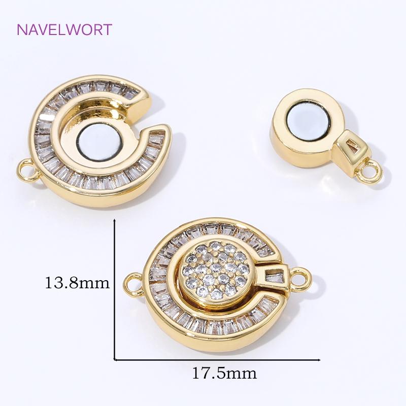

18K Gold Plated Round/Oval Strong Magnet Clasps For Jewelry,Brass End Clasps Connector,DIY Jewelry Findings,Clasp For Bracelet 1 piece