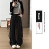 Womens Retro Casual Pants With Wrinkle Detail And High Waist For Spring Comfort