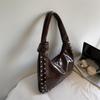 Sac Hobo en Cuir pour Femme Sac à Bandoulière Riveté avec Détail Nœud