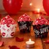 12pcs/set Valentine's Day Decor Scene Prop Heart Baking Cake Wrappers Party Decor Supplies Cake Decoration Accessories