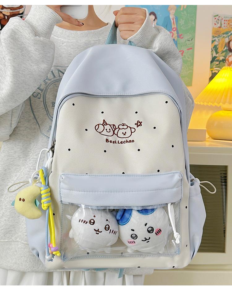 Japanese Cute Girl Light Backpack Large Capacity Backpack Anime High Beauty Bar Bag