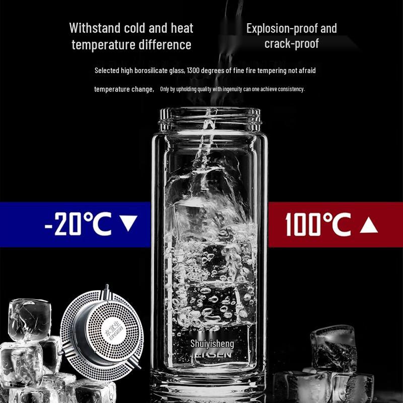 Shui Yisheng Double-Wall Glass Tea Infuser Bottle