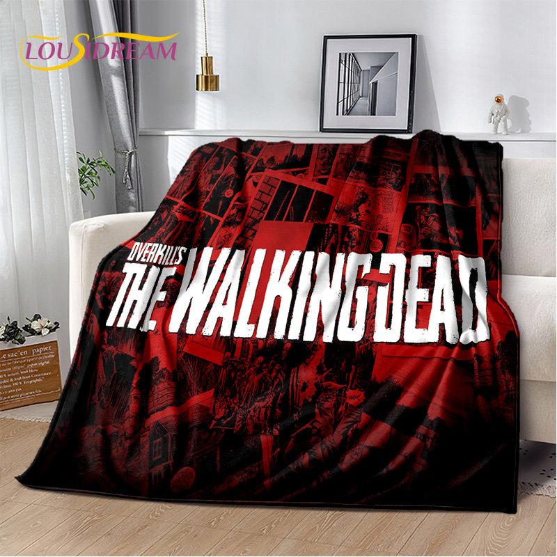 The Walking Dead Korku Yumuşak Peluş Battaniye, Flanel Battaniye Atmak Battaniye Oturma Odası Yatak Odası Yatak Kanepe Piknik Örtüsü Bettdecke