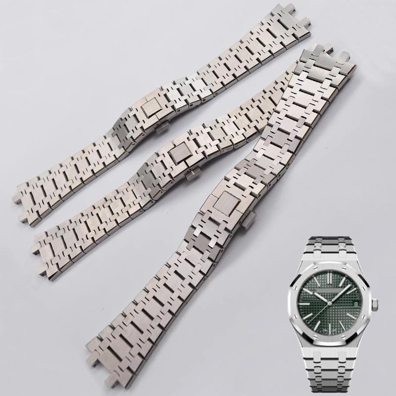 21mm 26mm 904 Solid Stainless Steel Watchband For AP 15400 15703 AP ROYAL OAK Audemars Piguet Royal Oak Watch Strap Men Bracelet