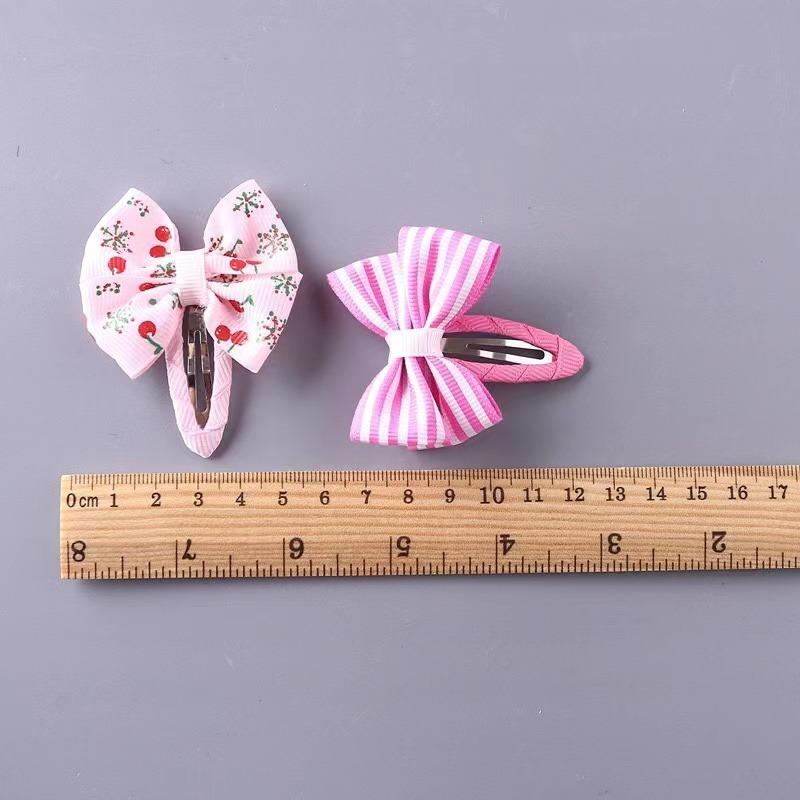 2Pcs Princess Print Bow Girls Hairpins Children Headwear Hairgrip Hair Clips Barrettes Hair Accessories