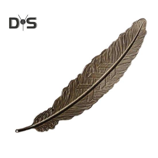 Lesezeichen mit Federn, chinesischer Stil, Metall-Lesezeichen, Seite, Retro-Handwerk, Glanz-Design, bedeutungsvolles Lesen, DIY-Geschenk für Zuhause, Schule, Büro