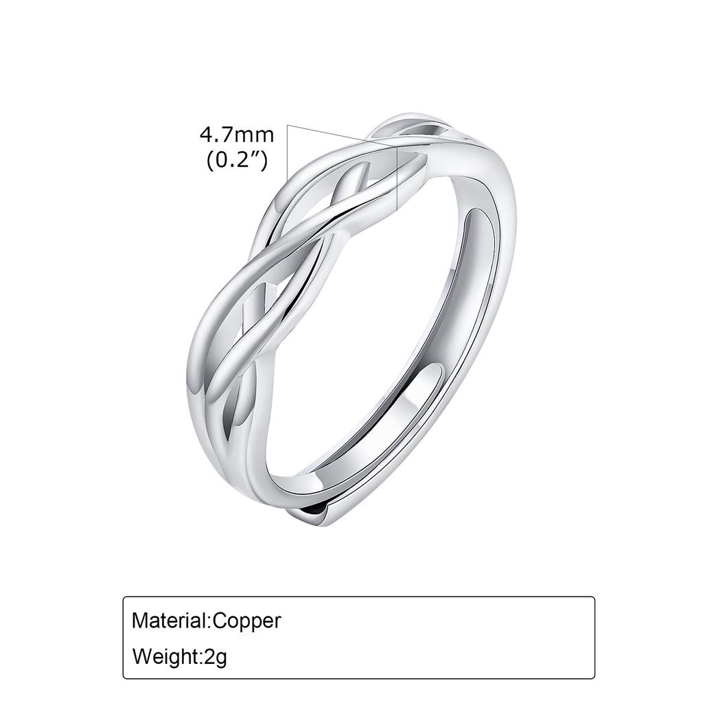 Fashion Twist Rings for Women,Silver Color Simple Stylish Girls Wedding Party Accessories,Daily Versatile Adjustable Jewelry