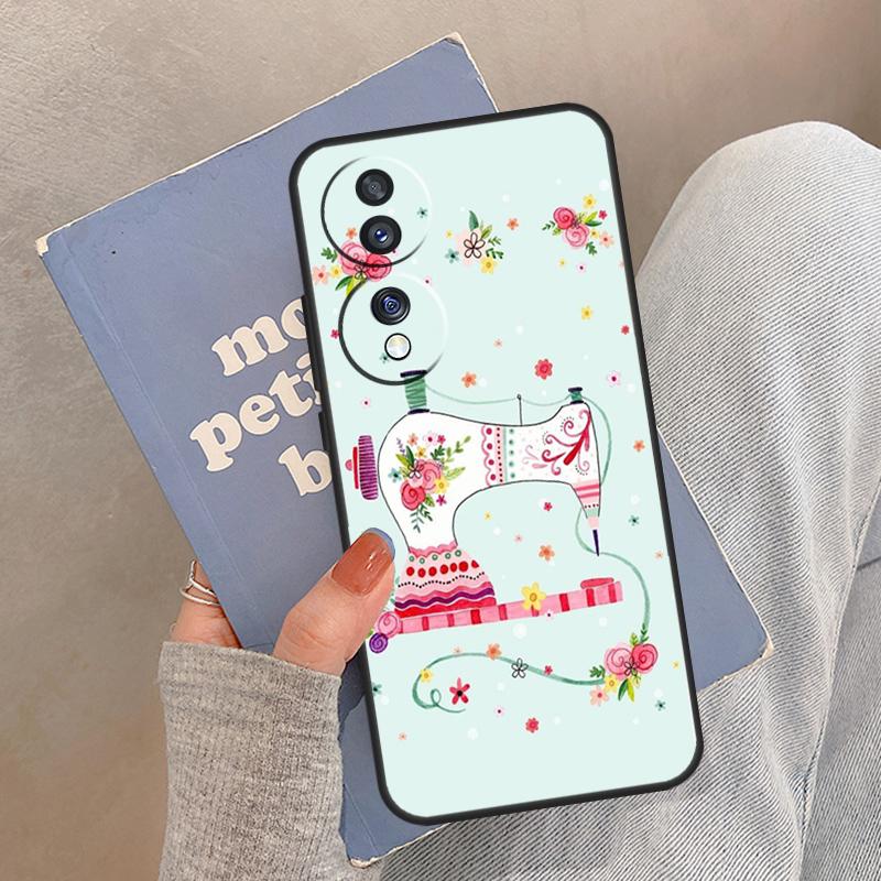sewing machine tailor pattern Case For Honor Magic 8 Pro 5 6 7 Lite Cover For Honor 200 400 90 70 50 X8a X8b X9a X9b X9c
