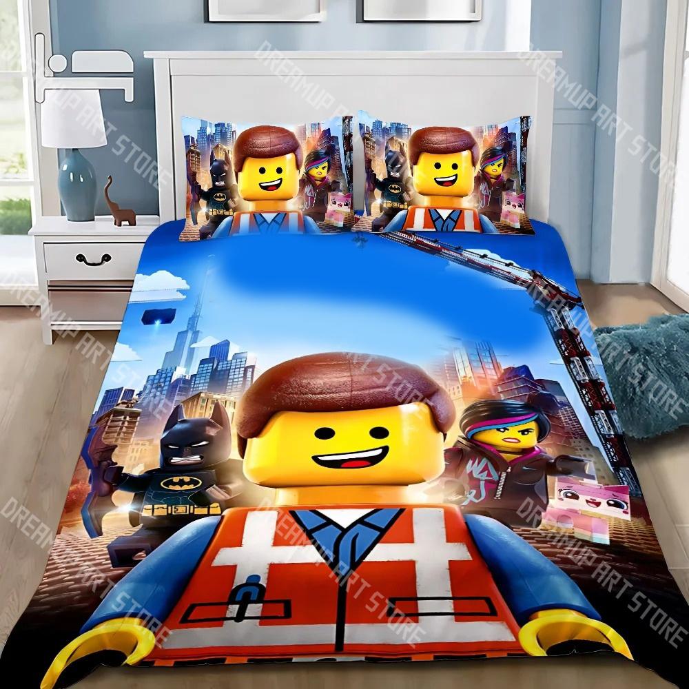 Fashion Toy Building Blocks Bedding Set Single Twin Full Queen King Size Bed Set Kids Bedroom Duvetcover Sets Bed Sheet Set